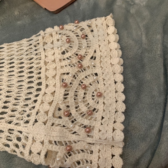 NWOT WOMENS ORIGAMI LACE/CROCHET TUNIC AND TANK M/L - Picture 5 of 7